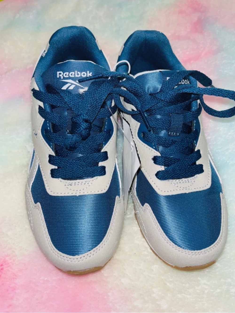 Reebok Kids Navy Blue and Gray Athletic Sneakers